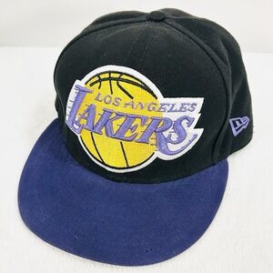 New Era Los Angeles Lakers Big Logo 2-Tone 59FIFTY Fitted Hat Cap 7‎ 1/4 Black